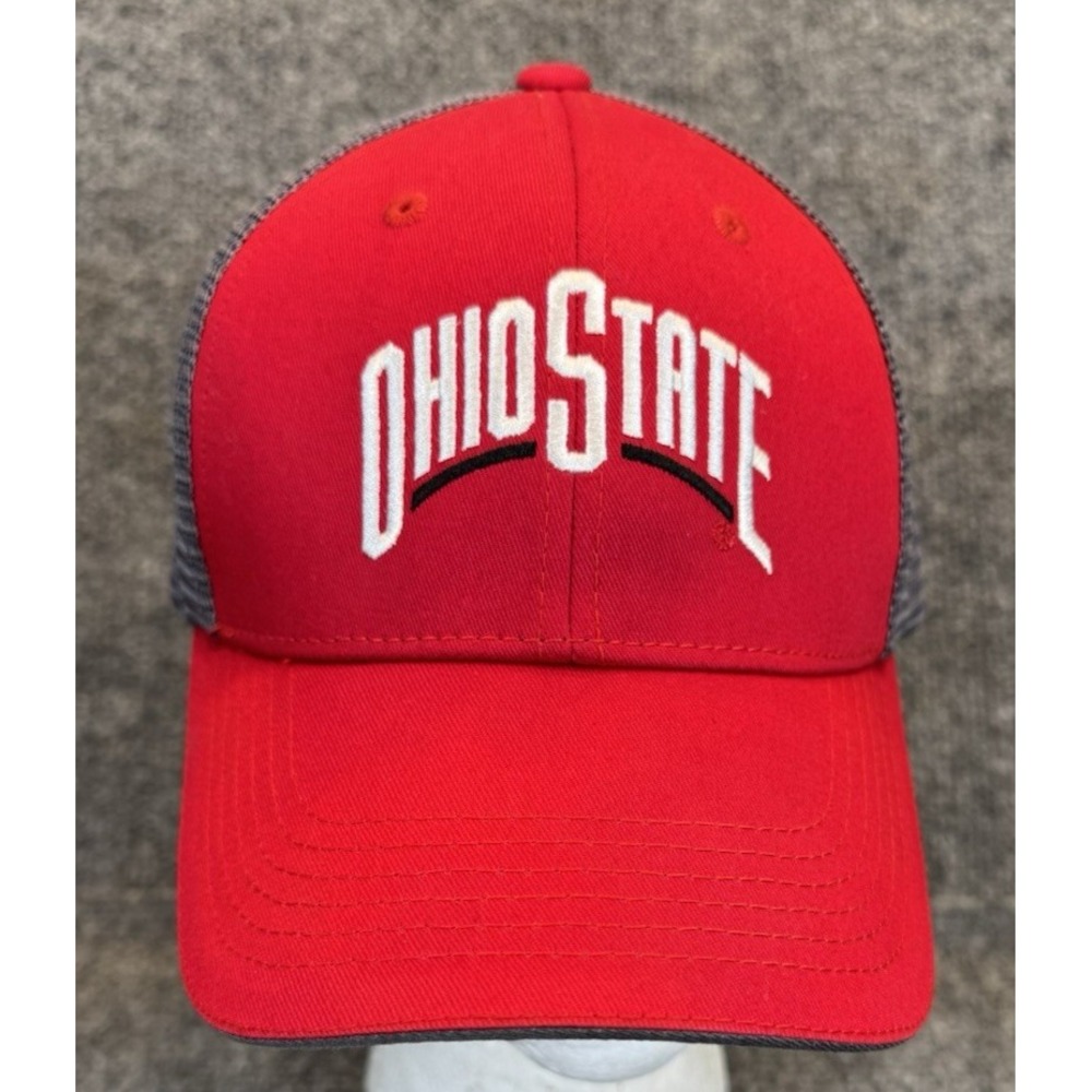 Ohio State Buckeyes Trucker Hat Red Gray Mesh Snapback Captivating Headwear